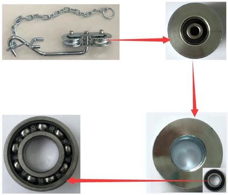 ISO9001はバナナの農場のための鎖が付いているバナナの索道のローラーのトロリー滑車に電流を通した