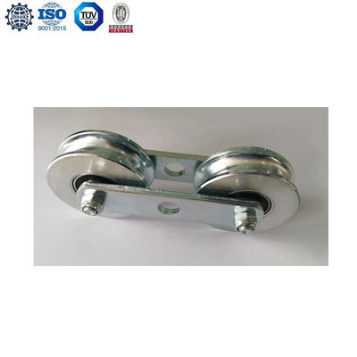 ISO9001はバナナの農場のための鎖が付いているバナナの索道のローラーのトロリー滑車に電流を通した
