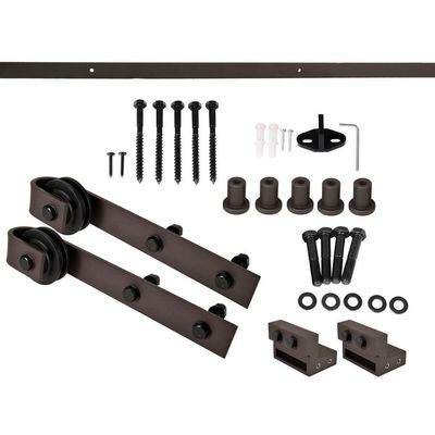 80kg-100kg黒の橋脚の革紐の納屋の大戸ハードウェア キットのスライド・ゲート ローラーおよびトラック
