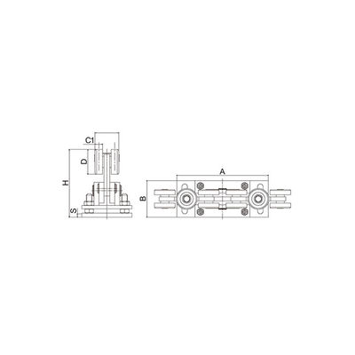 望遠鏡の木製の小さい片持梁ゲートのキット3の車輪キャリッジ80x80トラック68mm