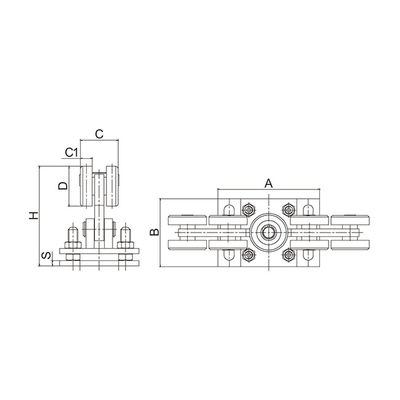 80x80柵68mmキャリッジ ローラーの調節可能な版のための電気片持梁スライド・ゲートのキット10の車輪