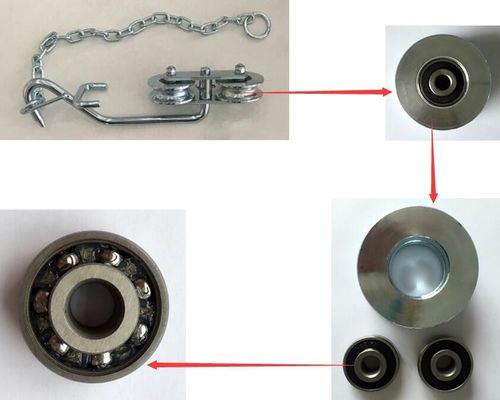 チェーン頑丈なボール ベアリングD64mmが付いている白い亜鉛バナナの索道のローラー システム